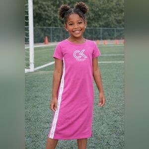 Calvin Klein Girl's Pink Midi Shirt Dress, sz SM (7)